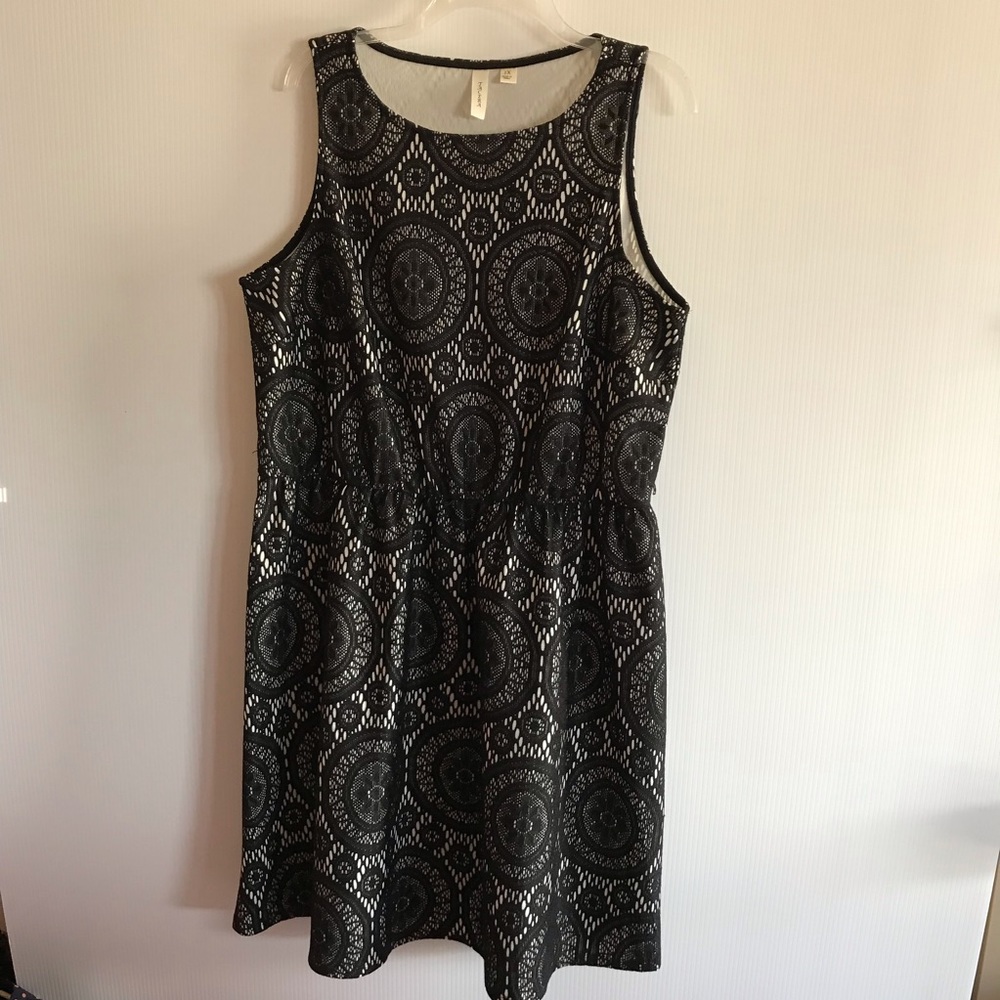 Tacera A-Line Illusion Black Lace Plus Dress 1X